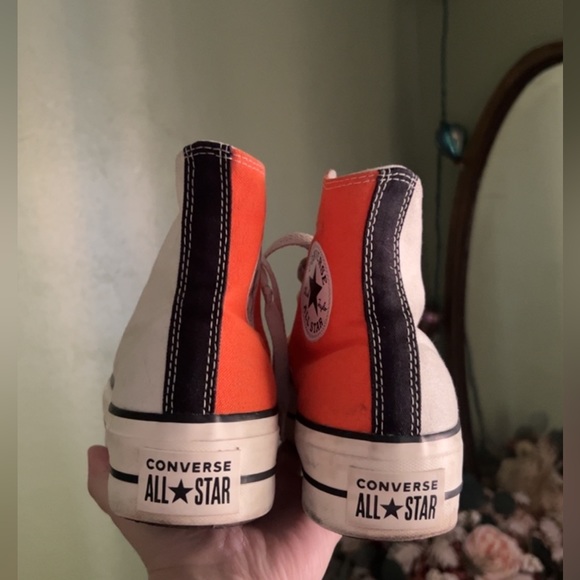 Custom orange and cream platform converse - Picture 3 of 4